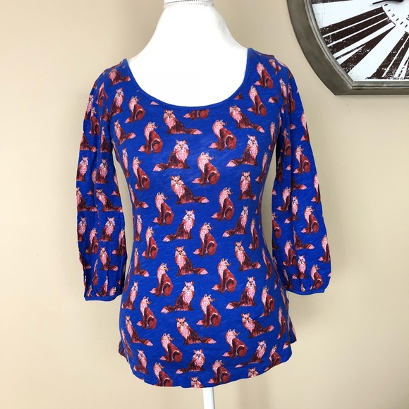 Anthropologie Postmark Blue Fox Top - Picture 4 of 6